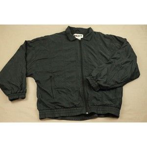 VTG BOAST Men's Sz L Soft Full Zip Jacket Lined Zipped Pockets Black/Gray GUC